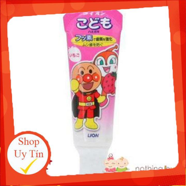 Kem đánh răng trẻ em Lion vị dâu 40g của Nhật