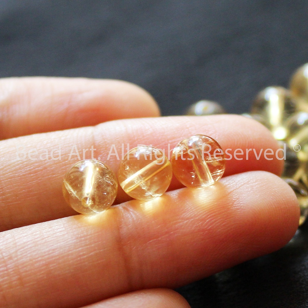 [1 Hạt] Đá Citrine Màu Vàng 6.5-7MM, Mệnh Thổ, Kim, Phối Trang Sức, Vòng Tay, Phong Thuỷ, Chuỗi Hạt S50 - Bead Art