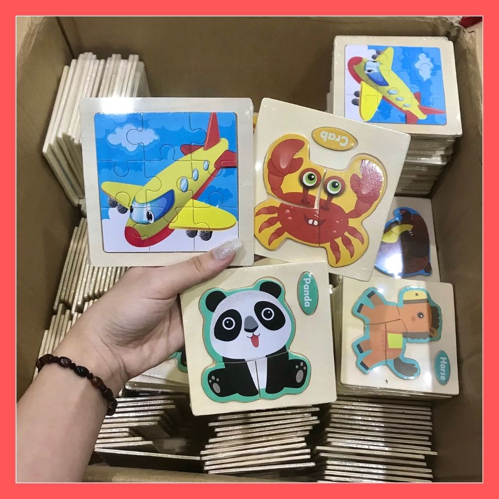 Đồ Chơi / Tranh Xếp Hình Lắp Ráp Gỗ 3D, Đa Dạng Hình Ảnh Đồ Vật, Động Vật, Màu Sắc Tươi Tắn Rực Rỡ