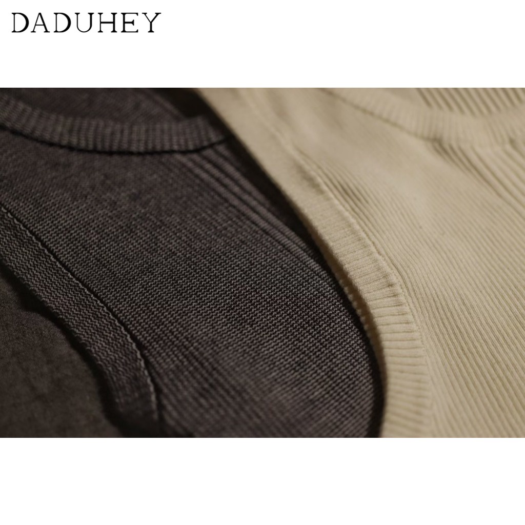 Áo nam sát nách dệt kim slim fit phong cách vintage Mỹ