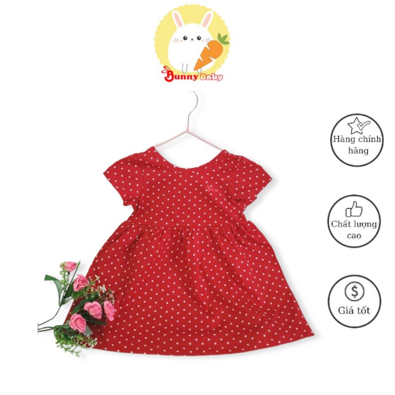 Bunnybaby - Váy cộc tay BUNNY form đẹp nơ cách điệu cho bé 8-15kg