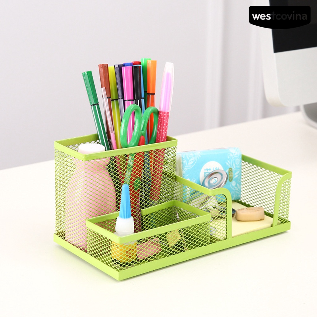 [Hot]✍Hộp Đựng Bút Chì Thước Kẻ Bằng Kim Loại Nhiều Ngăn Cho Trường Học