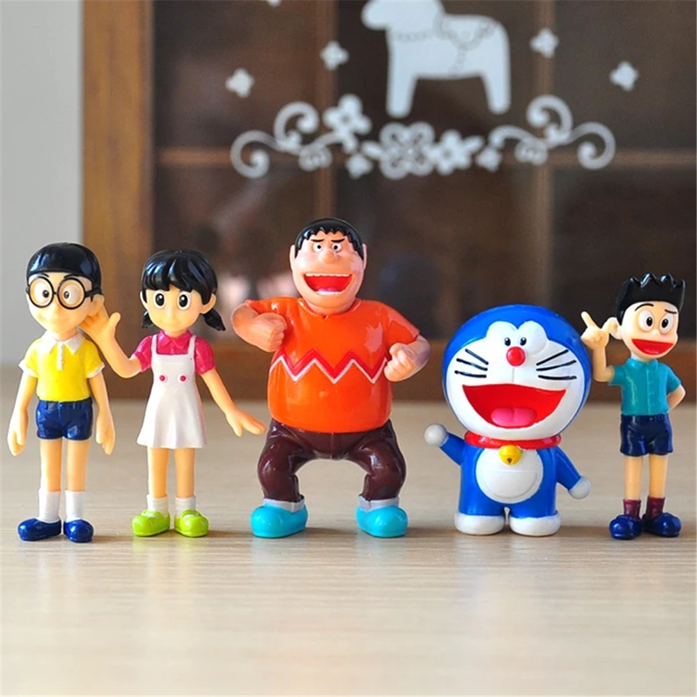 Bộ 5 Mô Hình Nhân Vật Hoạt Hình Doraemon Đáng Yêu