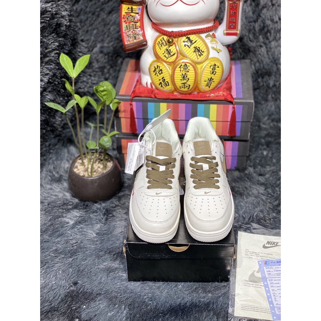 [FullBox+Ảnh Thật] Giày Sneaker AF1 trắng vệt nâu cao cấp hàng trung