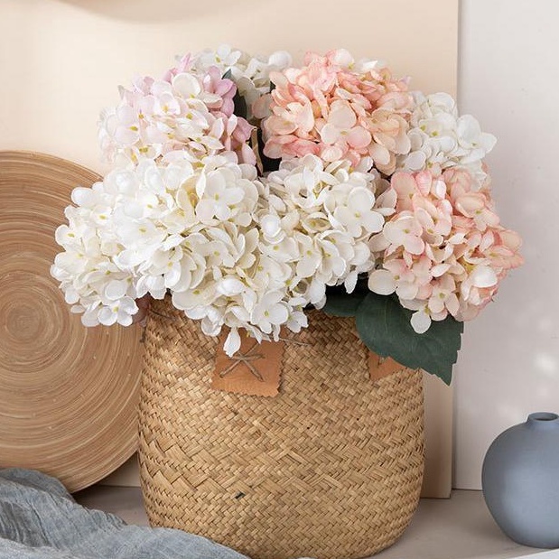 【Flower room girl】Hoa giả-hoa giả-một cành hoa cẩm tú cầu nhân tạo-trang trí nhà-trang trí phòng khách đám cưới-bó hoa cô dâu