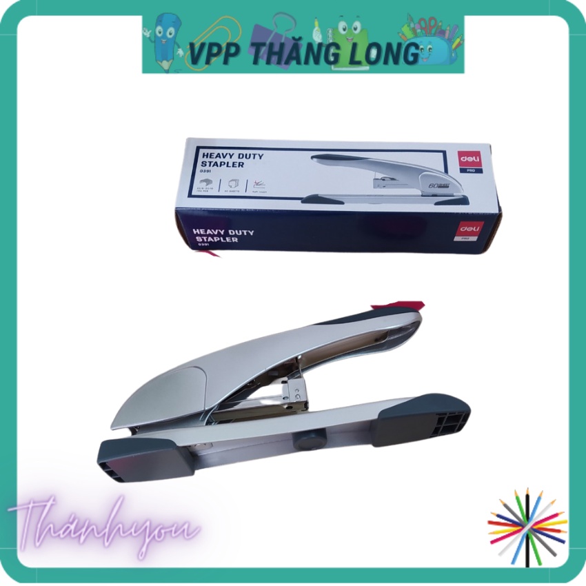 Dập ghim, máy dập ghim cỡ trung Deli 0391, dập 60 trang
