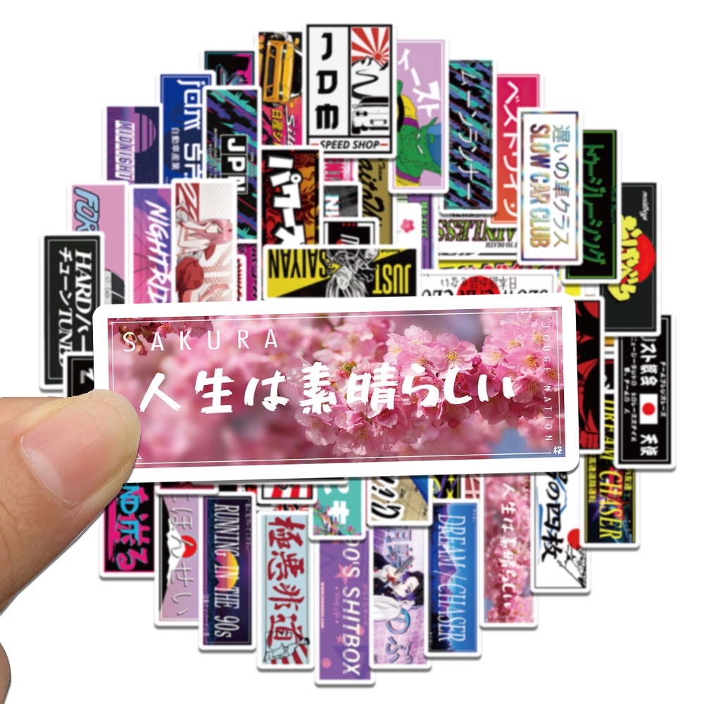 Bộ 66/ Đề Can Hình Anime Nhật Bản JDM Racing Car Trang Trí Laptop Xe Máy Xe Hơi Chống Thấm Nước