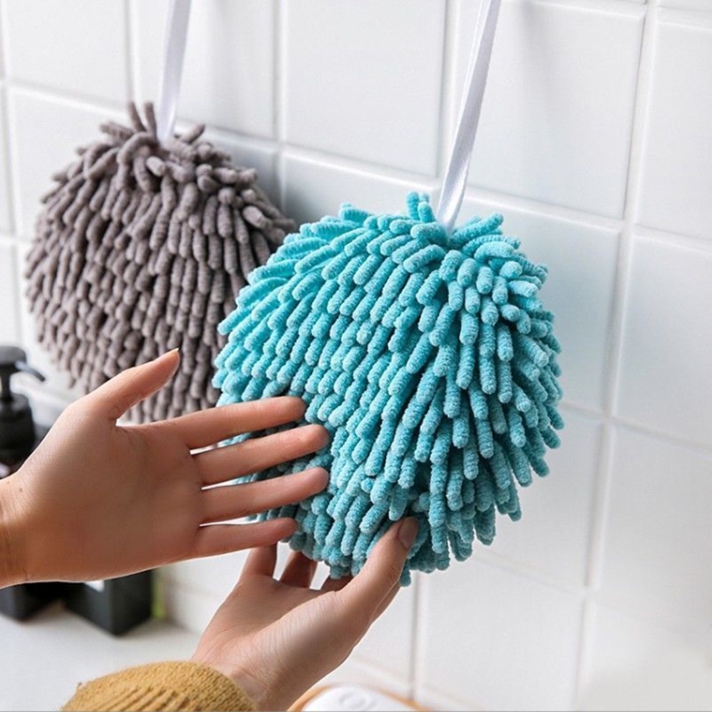Khăn lau tay nhà tắm nhà bếp loại tròn dạng san hô mềm mại thất hút siêu tốt