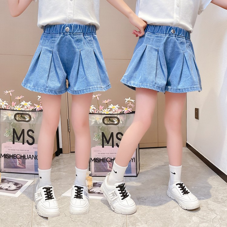 Quần Short Denim Thời Trang Mùa Hè Cho Bé Gái