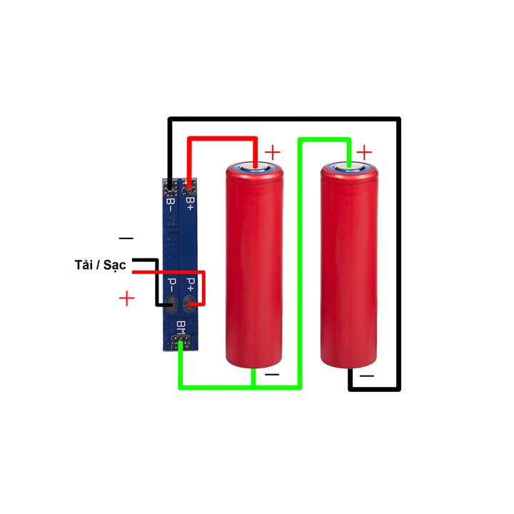 Module Bảo Vệ Pin Lithium 2 Cell 7.4V Dòng Xả 7A