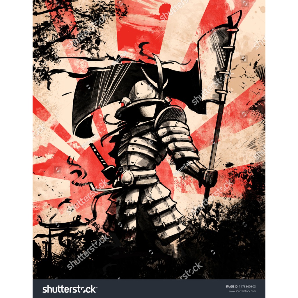 Tranh lụa 3d Samurai Nhật Bản SMRNB-04