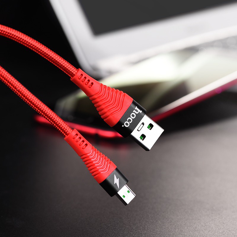 Cáp sạc cường độ cao Hoco U53 cổng microUSB 1.2M hỗ trợ điện áp tối đa 4A - Hàng chính hãng