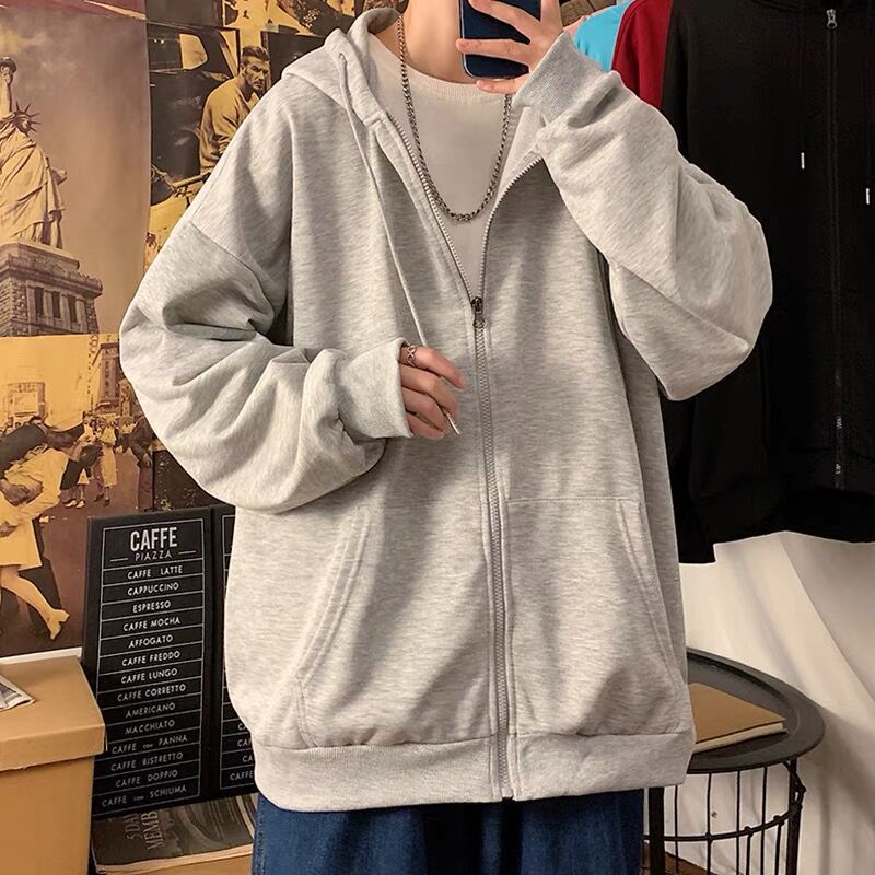 ÁO KHOÁC HOODIE NAM NỮ FORM RỘNG TAY PHỒNG XÁM TRƠN ,ÁO KHOÁC UNISEX TAY PHỒNG XÁM TRƠN | BigBuy360 - bigbuy360.vn