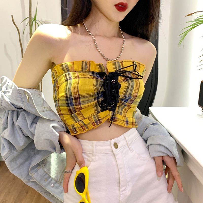 Áo Croptop Hai Dây Vải Cotton Thoáng Khí Thoải Mái Cho Nữ