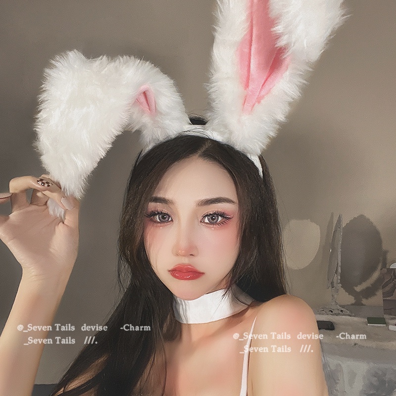 Cài tóc bông tai thỏ dài xinh xắn và cá tính, bờm cosplay thỏ, đồ làm đẹp cho tóc