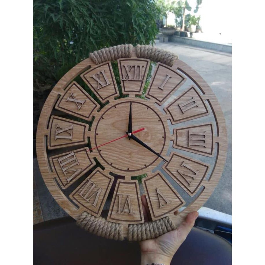 GIÁ XƯỞNG Đồng Hồ Treo Tường Bằng Gỗ Nghệ Thuật Handmade Phong Cách Vintage - Trenddecor