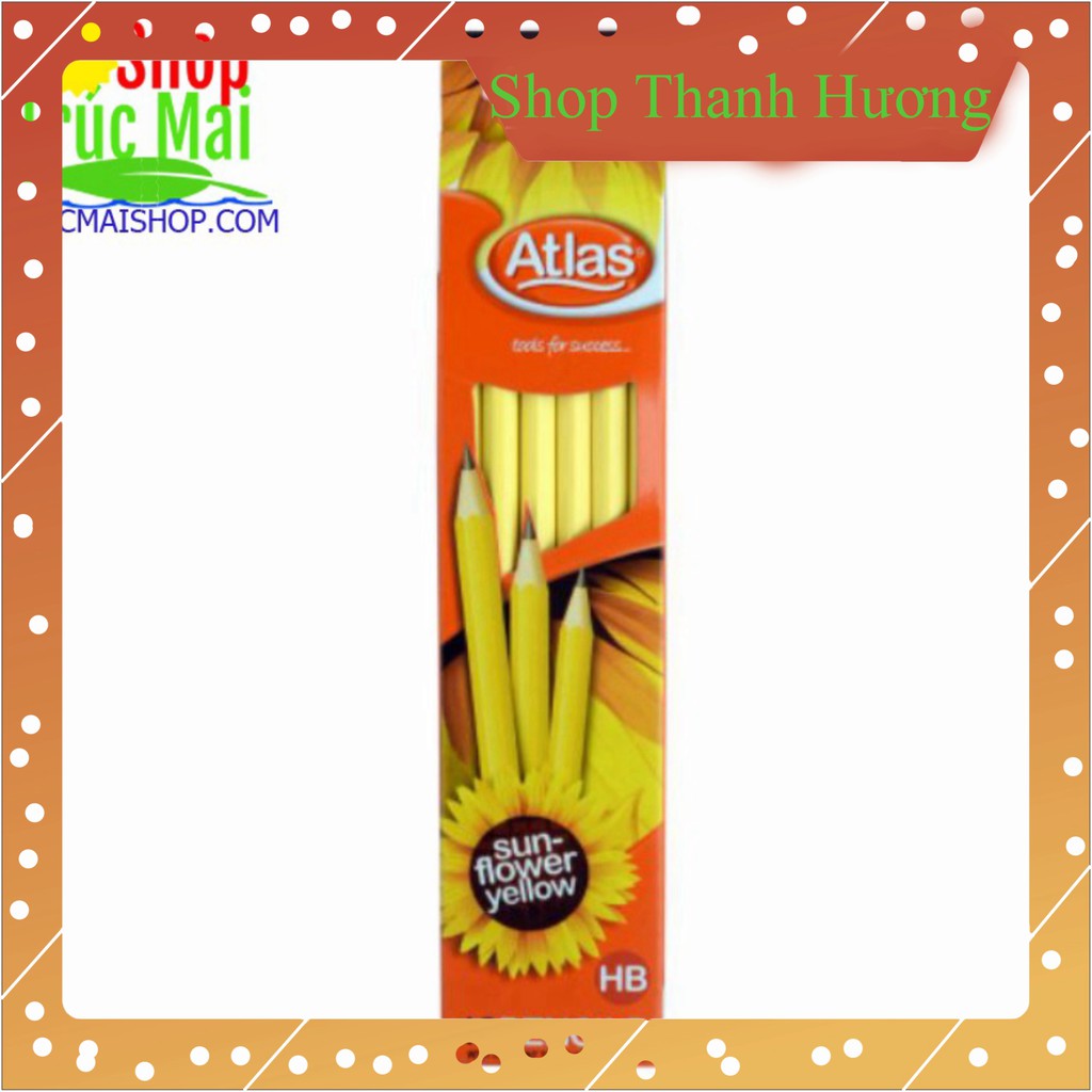 Bút chì gỗ kỹ thuật siêu cứng Pencil Atlas Sunflower Yellow HB