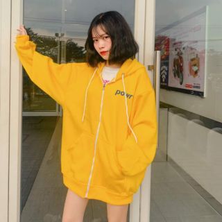 ÁO KHOÁC NỈ BÔNG POWR UNISEX CÓ NÓN (Ảnh Thật)