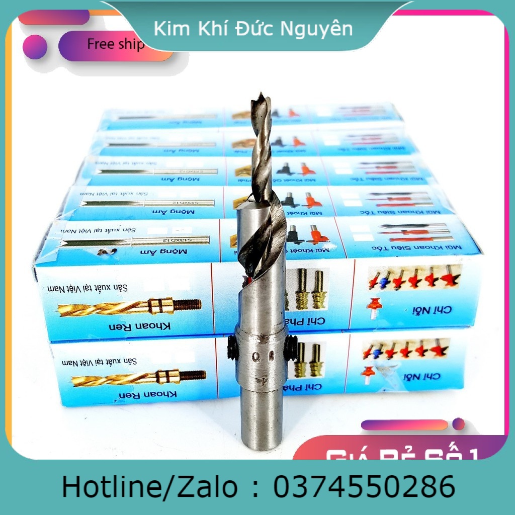 MŨI KHOAN GỖ 2 TẦNG BẮT VÍT NGẮN cao cấp KIM KHÍ ĐỨC NGUYÊN