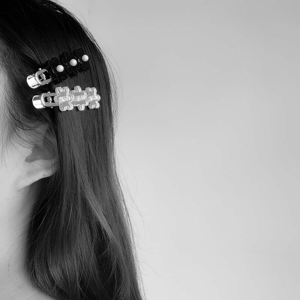 Kẹp Tóc Trong Suốt Đính Hoa Lấp Lánh Dễ Thương Cho Nữ