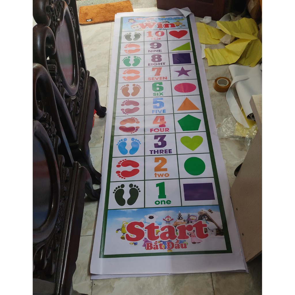 Thảm bạt nhảy bước chân số, JUMPING MAT chơi vận động cho bé phát triển trí não năm 2021