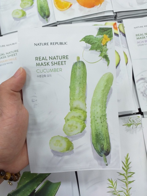 Combo 10 Mặt Nạ Dưỡng Da Nature Republic Real Nature Mask Sheet