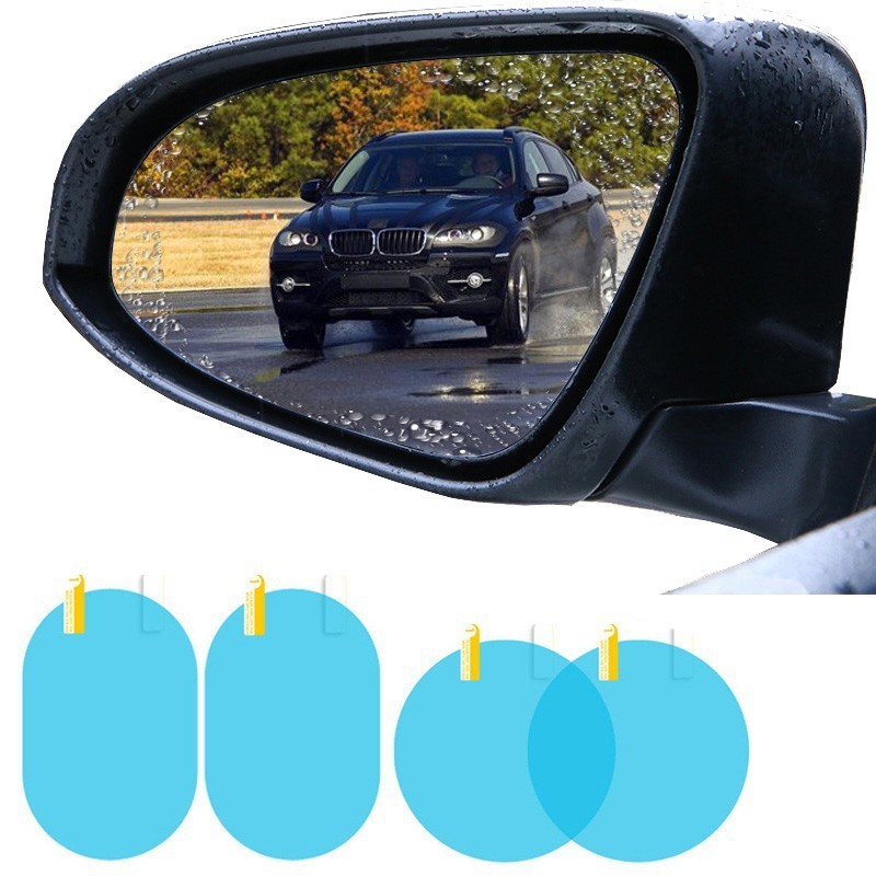 【CAR HOME】2Pcs dán chống sương/nước và chói cho gương chiếu hậu xe hơi bảng PET có 2 kiểu lựa chọn kèm phụ kiện