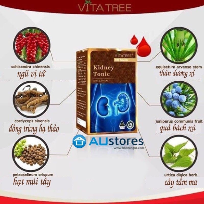 KIDNEY TONIC VITATREE VIÊN UỐNG BỔ THẬN TRÁNG DƯƠNG NK ÚC 100V