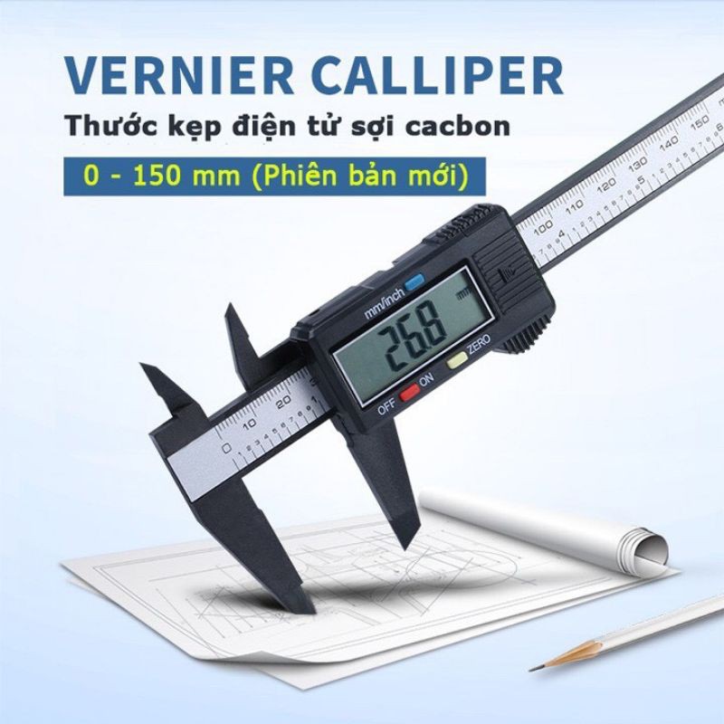 Thước Kẹp Điện Tử Sợi Nhựa Carbon Syntek Đo Khoảng Cách Lông Mày ,Kích Thước Vật Thể