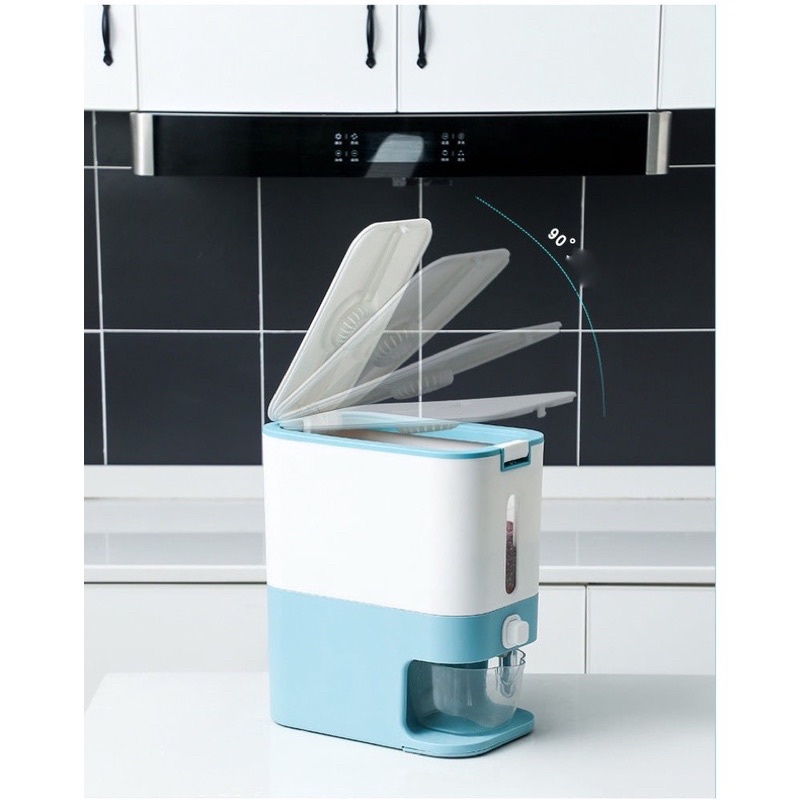 THÙNG ĐỰNG GẠO VÀ CÁC LOẠI HẠT 12KG KÈM CỐC VO GẠO KIỂU NHẬT TIỆN LỢI