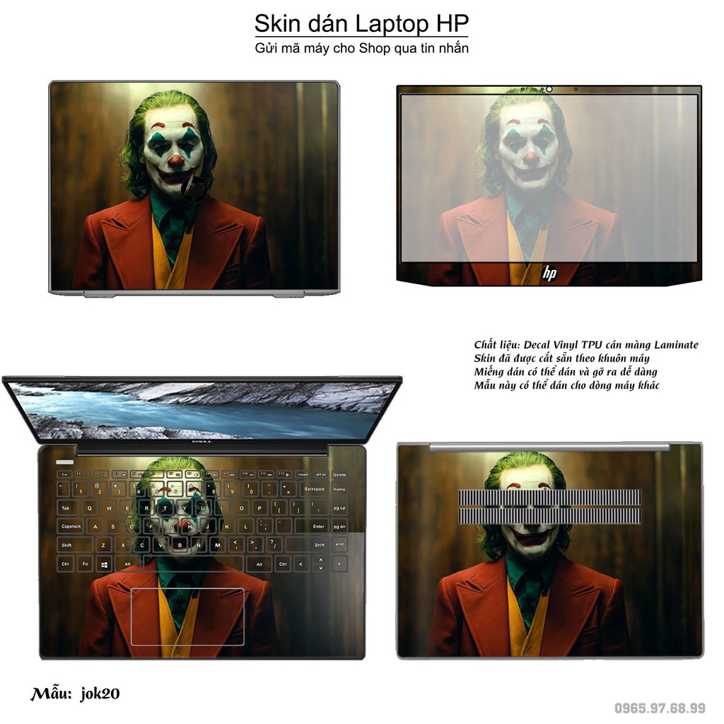 Skin dán Laptop HP in hình Joker _nhiều mẫu 3 (inbox mã máy cho Shop)