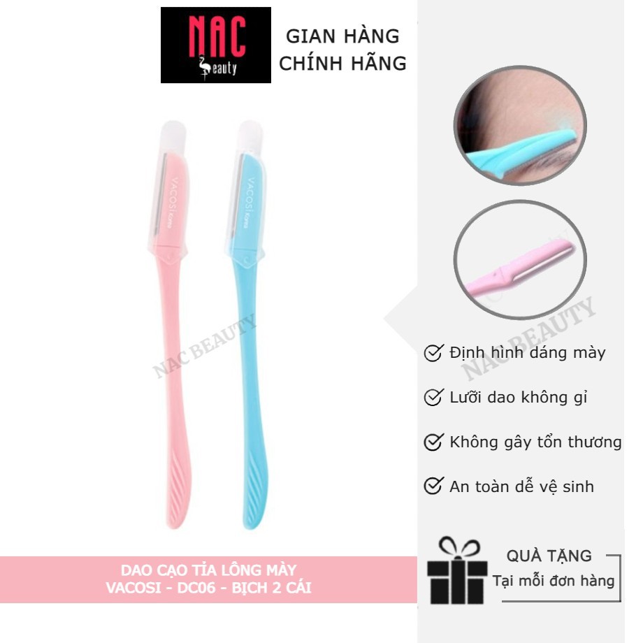 Dao Cạo Tỉa Lông Mày Vacosi - DC06 - Bịch 2 cái