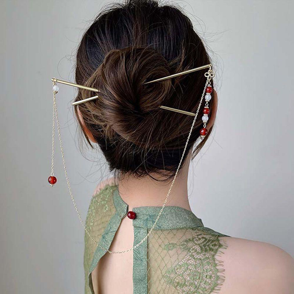 Trâm Cài Tóc Bằng Hợp Kim Hình Quạt Phong Cách Trung Hoa Tinh Tế Cho Nữ