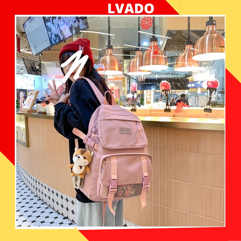 Balo ulzzang hàn quốc nam nữ cao cấp đẹp cặp đi học giá rẻ thời trang du lịch dễ thương (không bao gồm ếch)