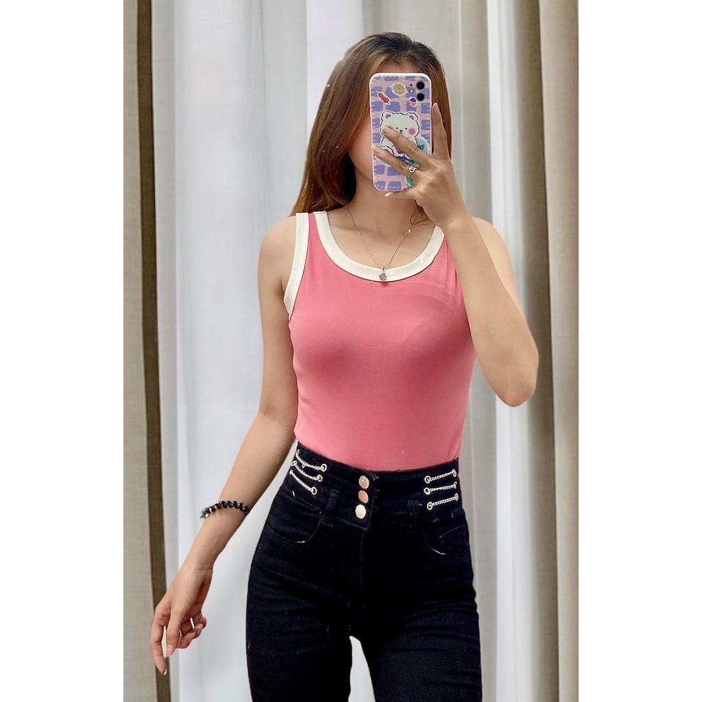 Áo Ba Lỗ Khoét Lưng Phối Viền