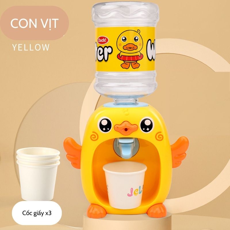 Máy rót nước mini tự động siêu độc đáo hình chú vịt vàng an toàn cho bé PAPAZUM D4.028