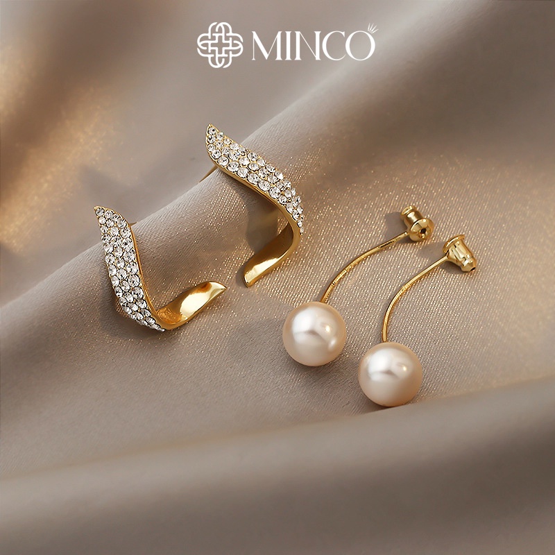 Bông tai nữ Minco Accessories ngọc trai nhân tạo sang chảnh kiểu dáng thanh lịch phong cách Hàn Quốc BT130
