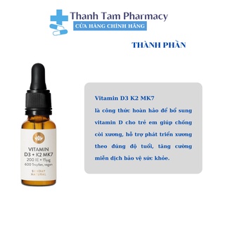 Vitamin D3 K2 MK7 Sunday Natural Đức bổ sung vitamin D cho trẻ