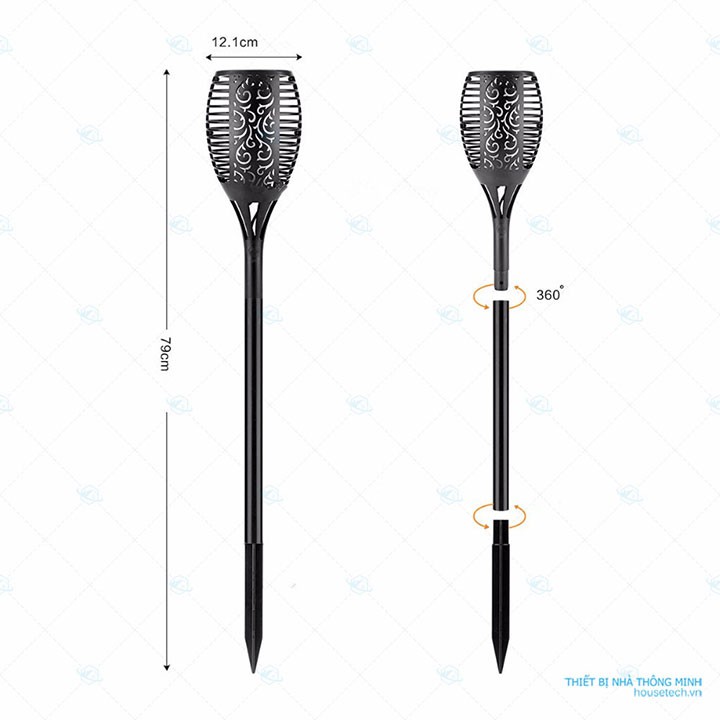 Đèn trang trí sân vườn năng lượng mặt trời ngọn đuốc SOLAGA HT435