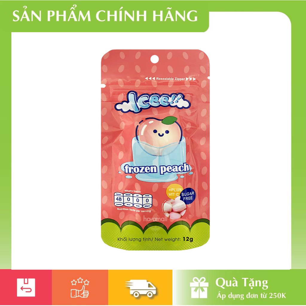 [HÀNG CHÍNH HÃNG] Kẹo The Icee Vị Đào Gói 12gr