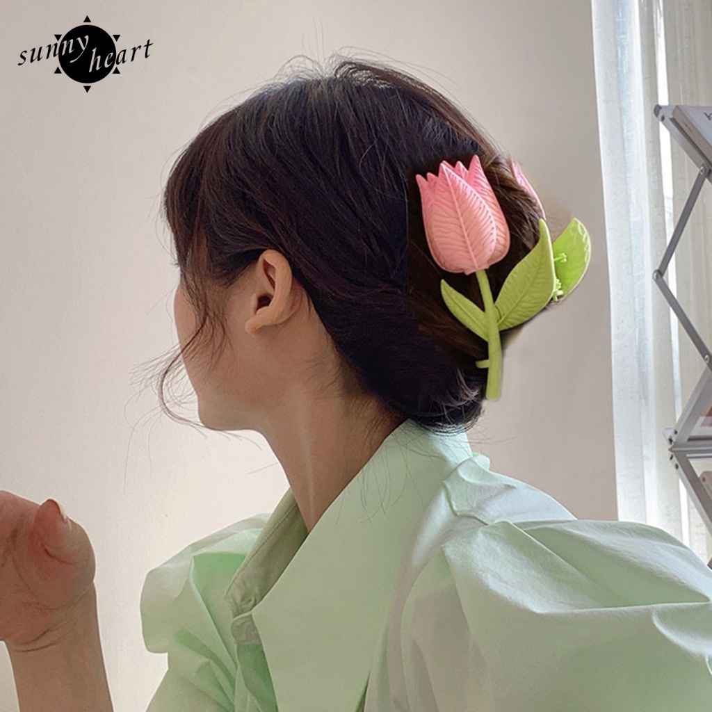 Kẹp Tóc Hình Hoa Tulip Bằng Nhựa Đa Năng Thời Trang Cho Nữ