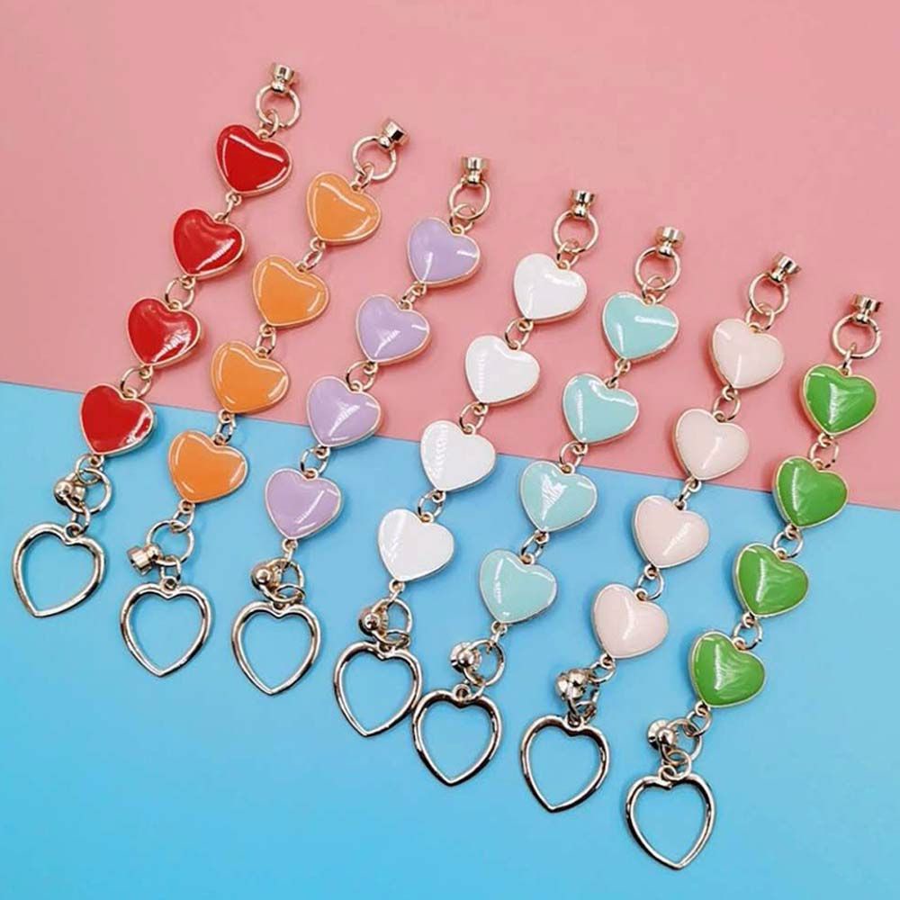 Ốp điện thoại màu kẹo chống mất hình trái tim dễ thương có dây đeo cho nữ DIY