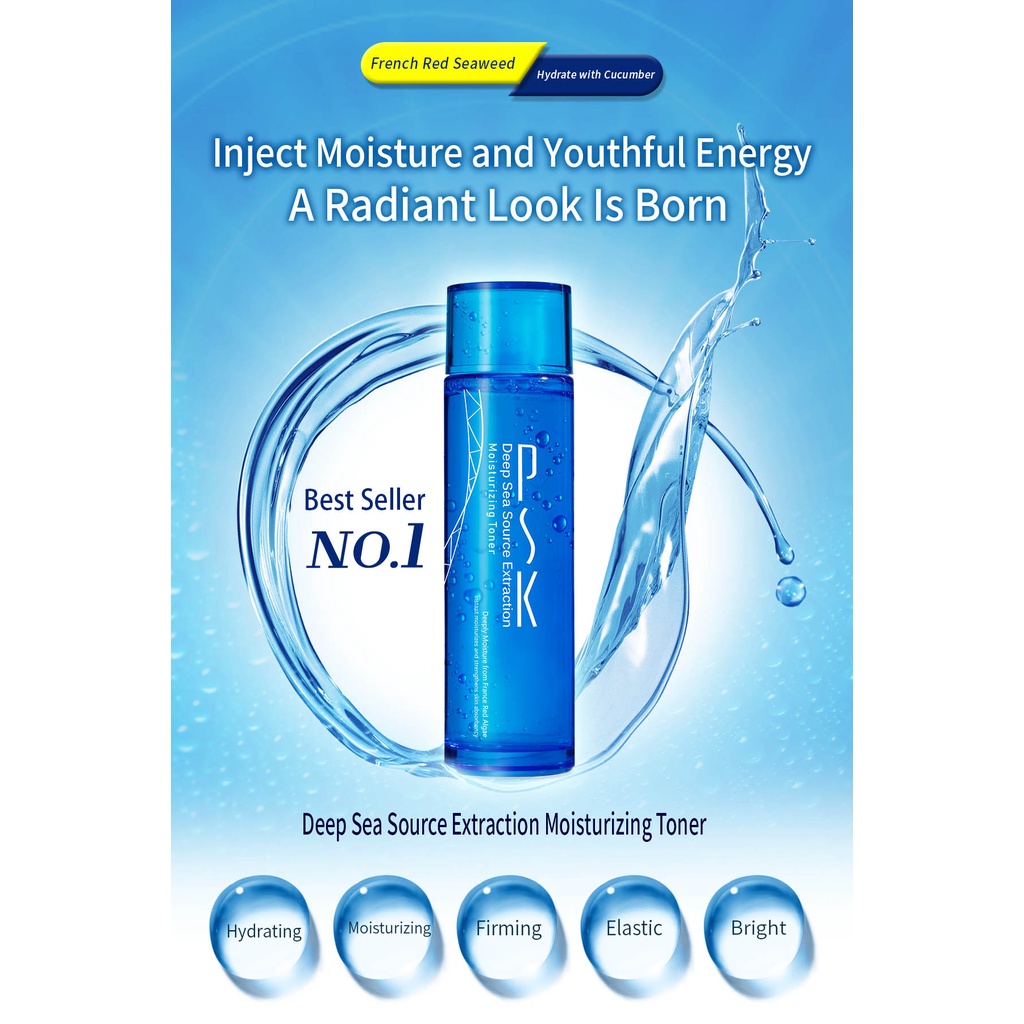 Nước cân bằng dưỡng ẩm chiết xuất từ nguồn nước biển sâu PSK Deep Sea Source Extraction Moisturizing Toner 150ml