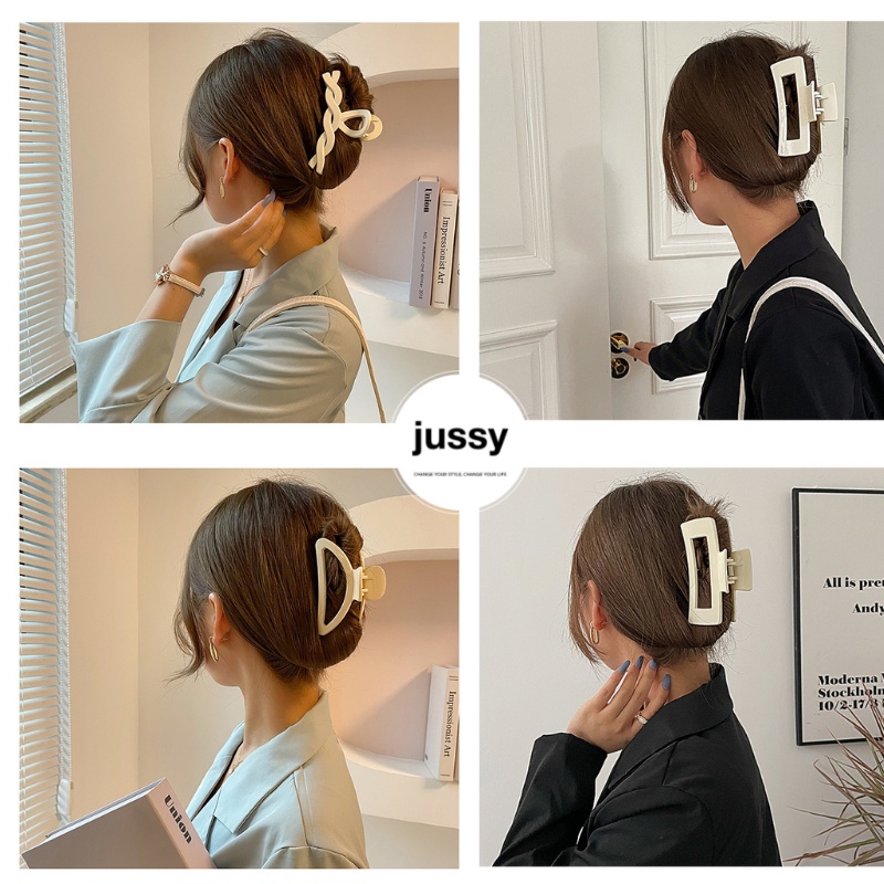 Kẹp Tóc Càng Cua Nhựa Trắng Kem Loại To Jussy Fashion Kiểu Cào Tóc Nhiều Mẩu Vinatge Phong Cách Hàn Quốc Mẩu Ngẫu Nhiên