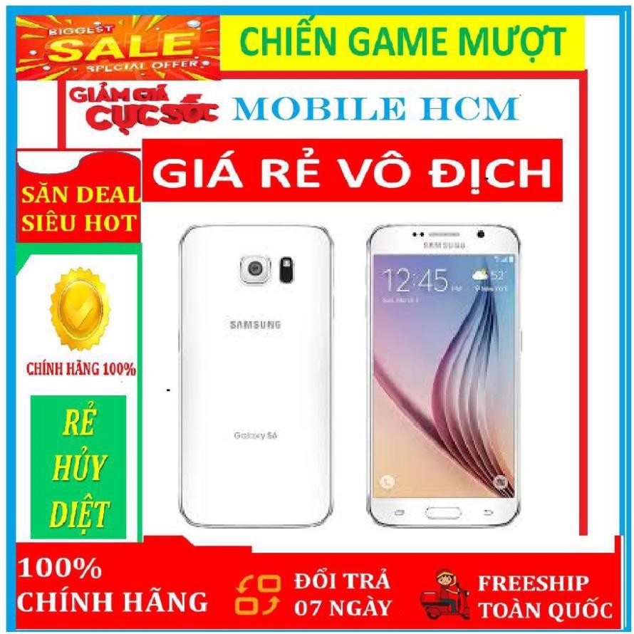 Điện thoại Samsung galaxy S6  ( màu vàng ) . RAM:3 GB Bộ nhớ trong:32 GB / Mới - Fullbox - Chơi Game mượt !!!