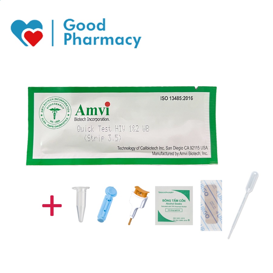 Bộ kit Amvi Quick Test HIV (Công nghệ USA - Mỹ) giúp xét nghiệm phát hiện HIV tại nhà độ chính xác cao