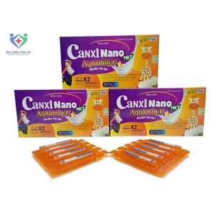 [Freeship] Canxi Nano Mk7 GOLD Sữa non Yến Xào - Kích thích trẻ biếng ăn, phát triển chiều cao (HỘP 20 ỐNG)