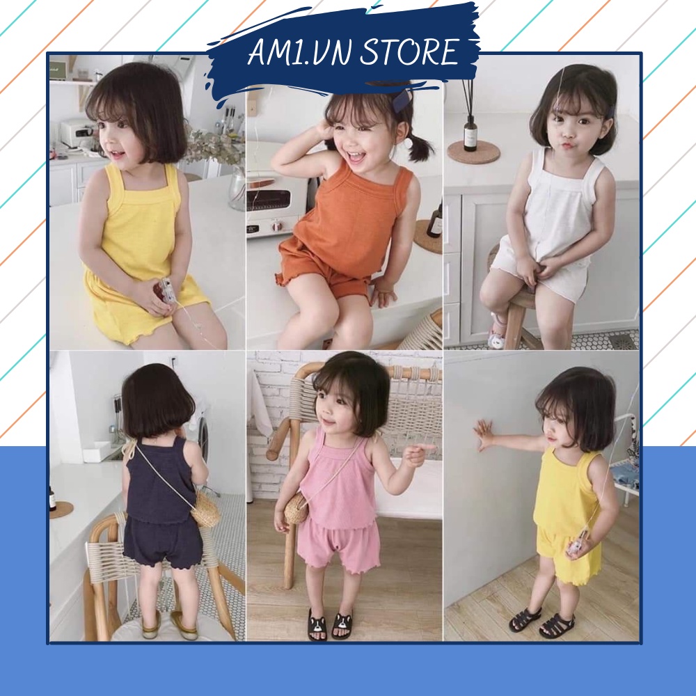 Đồ bộ bé gái 2 dây vải bozip xinh xắn AM511 TTR235
