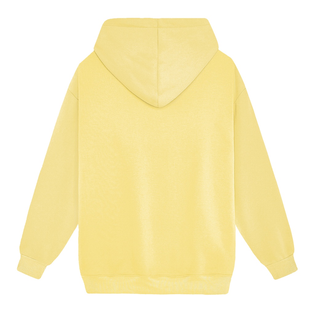 Áo Hoodie Thêu Logo Champion Sắc Nét Phía Trước-Chất Vải Nỉ Bông Cotton-Form Rộng Rãi Unisex Nam Nữ-Màu Vàng Nhạt