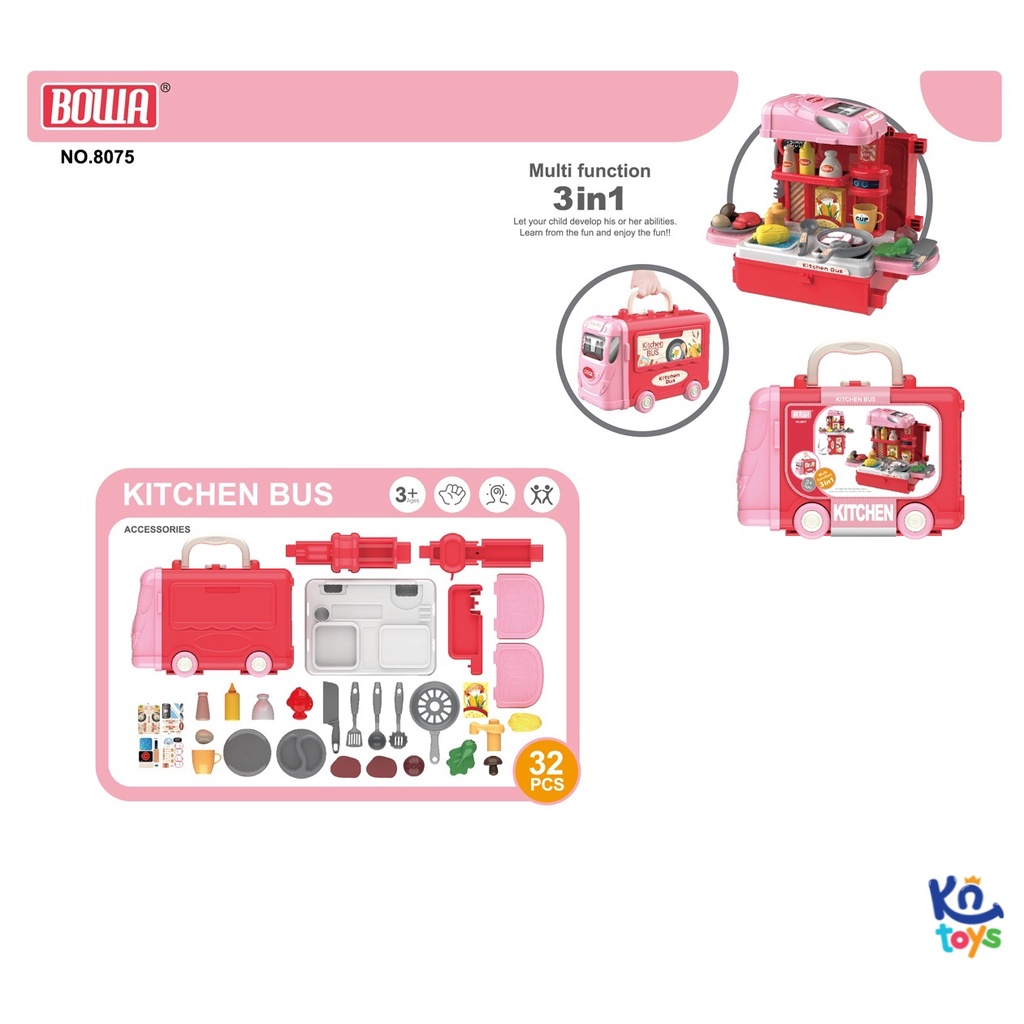 Bộ đồ chơi nhập vai BOWA 8075 – Xe buýt nhà bếp 32 chi tiết